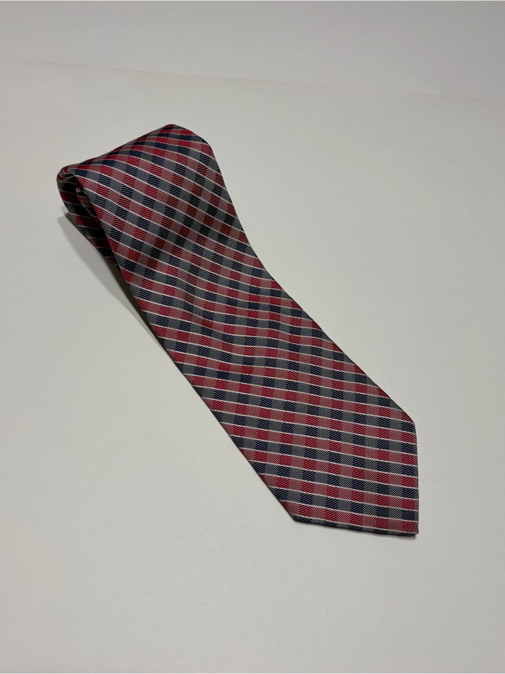 Nautica Men’s Red Navy Plaid Necktie